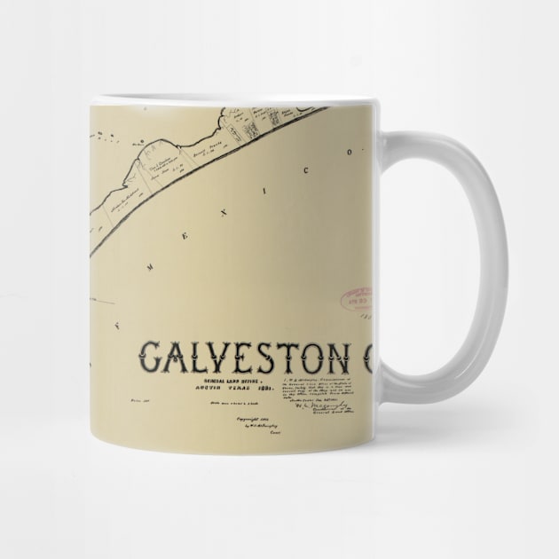 Vintage Map of Galveston Texas (1892) by Bravuramedia